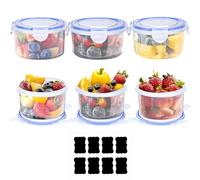 Behiruch 12 Pièces Boite Hermetique Alimentaire, 6 Plastique Boite Conservation Alimentaire, Sans BPA, 300ML avec Fermeture à Clic, Adaptés au Lave-Vaisselle, Au Congélateur et Micro-Ondes