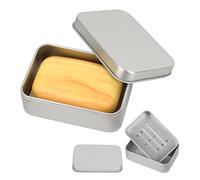 Behiruch 2 Pièces Boite a Savon Voyage en Aluminium, Boite à Savon Solide, Boîte à Savon Etanche avec égouttoir Amovible, pour Voyage, Maison