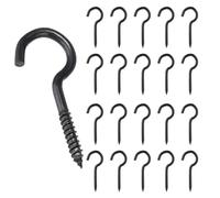 Behiruch 20 Crochets à Visser en Acier Inoxydable, Crochets à Vis de Plafond, Crochet Muraux Vis Métal, Piton à Visser pour Hamacs, Fauteuils Suspendus, Câbles Fixes, Auvents, Plafonds(Noir)