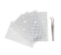 Behiruch 2542PCS Strass Autocollant Visage, Autocollant Diamant Cristal, Coller Adhesif Rond, Strass Visage Festival avec Pincettes pour Body Maquillage Décoration Ongles (Argent)