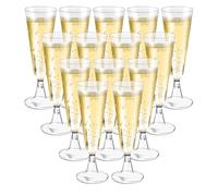 Behiruch 50 Pièces Flûtes à Champagne Transparent, Verres à Champagne en Plastique Élégantes Reutilisables, 160ml Gobelet Verre à Bière Vin Cocktail pour Fêtes, Mariages, Noël