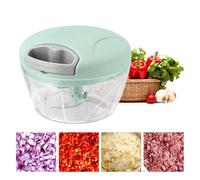 Behiruch 500 ml Hachoir Manuel, Mini Hachoir Manuel Cuisine, Multiple Coupe Oignon avec 3 Lames en Acier Inoxydable (Vert)