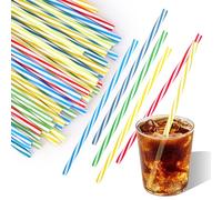 Behiruch 60 Pièces Dur Pailles en Plastique, Paille Bubble tea Réutilisables Coloré, 23cm Paille noel, Convient pour smoothies, Cocktails, Jus et Boissons Chaudes