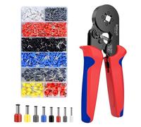 Behiruch AWG 23-7 Pince à Sertir, avec Cosse Electrique 1300pcs, 0.25-10mm² Pince a Sertir, Orange, Gris, Noir Cliquet Auto-Adjuvsable, Sertissage Précis, pince à sertir, kit d'embouts de câble