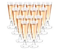 Behiruch Flûtes à Champagne Transparent,30 Pièces Verres à Champagne en Plastique Élégantes Reutilisable,160ml Verre Gobelet a Biere Vin Cocktail pour Fêtes De Douche D'anniversaire Mariage Noël
