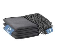 Behiruch Kit Nettoyage Voiture 5 PCS - 3 Pack Chiffon Microfibre Voiture & 2 Pack Gant Lavage Voiture, Microfibre Sechage Voiture Extrêmement Absorbant et Doux pour Camping, Nettoyage Ménager