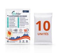 Behler Chauffe-Mains Hand Warmer, 10 Unités (5 Paires), Grandes Chaufferettes Jetables Activées par l’Air, Jusqu’à 18 Heures de Chaleur pour Ski, Camping, Randonnée, Pêche, Chasse et Travail Extérieur