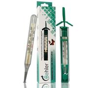 Behler - Thermomètre au Gallium - Sans Mercure, Sûr et Précis, Sans Piles - Thermometre en Verre - Pour Enfants et Adultes - Inclut Loupe et Étui d'Agitation - Usage médical et domestique