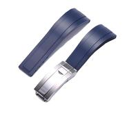 BEHLINE Bracelet de montre en caoutchouc de silicone pour Summariner Ghost Datejust Yachmaster Boucle déployante 20 mm (Bleu)