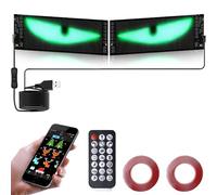 Behogan 2 paires de yeux LED pour camion, 102 * 34 mm Yeux de diable lumineux pour voitures, éclairage personnalisé avec yeux flexibles LED contrôlables par application et télécommande, Bluetooth