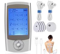 Behogan Appareil TENS/EMS, appareil de stimulation électrique TENS à 2 canaux avec 16 programmes d'entraînement et 8 électrodes de qualité supérieure, appareil EMS avec 20 niveaux d'intensité