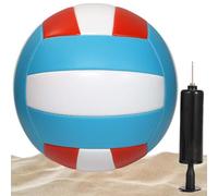 Behogan Ballon de volley officiel - Taille 5 - En cuir souple - Avec gonfleur doux et imperméable - Pour l'intérieur et l'extérieur - Rouge
