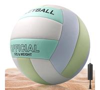 Behogan Ballon de volley taille officielle 5 : ballon de beach-volley avec gonflage, balles de volley en polyuréthane souple pour l'intérieur et l'extérieur - Jeu de sable de plage pour adolescents