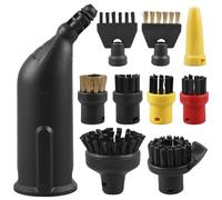 Behogan Lot de 10 accessoires pour nettoyeur vapeur Kärcher SC1 SC2 SC3 SC4 SC5 - Accessoires pour nettoyeur vapeur Kärcher - Brosse ronde - Grande brosse de nettoyage - Brosse à joints - Brosse ronde