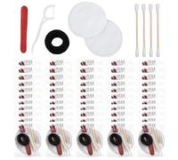 Behogan Lot de 100 articles de toilette pour hôtel, voyage et vie quotidienne Articles de toilette emballés individuellement, kit de vanité d'hôtel avec cotons-tiges, fil dentaire et lime à ongles