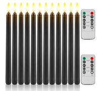 Behogan Lot de 12 bougies LED avec télécommande, Bougies LED avec fonction minuterie, Bougies électriques à piles Pour décoration de Noël, Halloween, Nouvel An, fête, mariage