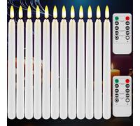 Behogan Lot de 12 bougies LED avec télécommande, Bougies LED avec fonction minuterie, Bougies électriques à piles Pour décoration de Noël, Halloween, Nouvel An, fête, mariage