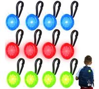 Behogan Lot de 12 cartables à LED clignotantes - Réflecteurs LED pour enfants - Réflecteurs de lumière de sécurité - Cartable - Lumière étanche - Réflecteur - Pendentif pour course à dos, randonnée