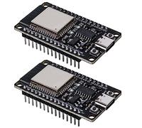 Behogan Lot de 2 cartes de développement ESP32 NodeMCU Module, ESP-32S Carte de développement 2,4 GHz Dual Core Wi-Fi Bluetooth 2 en 1 Microcontrôleur ESP32 USB C NodeMCU Puce CH340C