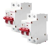 Behogan Lot de 2 disjoncteurs DC 500 V 32 A 2 broches DZ47-C32 Pv Disjoncteur automatique Disjoncteur solaire Disjoncteur automatique Disjoncteur automatique Interrupteur d'air de protection pour