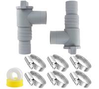 Behogan Lot de 2 robinets d'arrêt de piscine 32 mm : robinet d'arrêt pour piscines avec raccord de tuyau de 32 mm, adaptateur de tuyau de piscine 32 mm, valve de piscine 32 mm, accessoires d'entretien