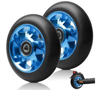 Behogan Lot de 2 roues de rechange pour trottinette - 100 x 24 mm - Pour trottinette Stunt - 100 mm - Compatible avec la plupart des trottinettes cascades - Bleues