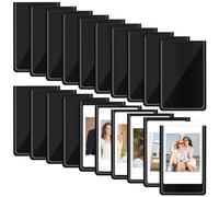 Behogan Lot de 20 mini cadres photo magnétiques : 5,5 x 8,4 cm - Lot de 20 cadres photo magnétiques multicolores - Autocollants pour réfrigérateur - Sacs photo pour photos, cartes postales