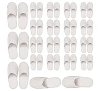 Behogan - Lot de 20 paires de pantoufles en tissu éponge, pantoufles d'hôtel, blanches, fermées, jetables, de bain, unisexes, taille 36-41, blanc, polyester, EVA, pour hôtel, salon, spa et maison