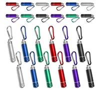 Behogan Lot de 24 mini lampes de poche : porte-clés LED, lampe de poche colorée en aluminium avec mousqueton, petite lampe de poche portable pour l'école, l'extérieur, la chasse, la randonnée, urgente