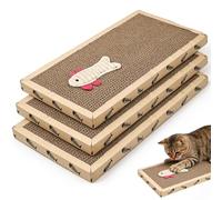 Behogan Lot de 3 griffoirs pour chat - 43 x 21 x 2 cm - En carton ondulé de qualité supérieure - Robuste - Carton à gratter double face pour chat - Pour l'entretien des griffes