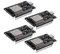 Behogan Lot de 4 cartes de développement ESP32 NodeMCU Module, ESP-32S Carte de développement 2,4 GHz Dual Core Wi-Fi Bluetooth 2 en 1 Microcontrôleur ESP32 USB C NodeMCU Puce CH340C