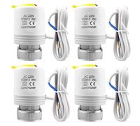 Behogan Lot de 4 servomoteurs pour chauffage au sol : 230 V M30 x 1,5 NC fermé sans courant, servomoteur thermique pour chauffage au sol, valve de chauffage au sol pour presque tous les distributeurs