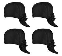 Behogan Lot de 4 toques de chef - Bandana réglable - Pour homme et femme - Noir - Pour restaurants, hôtels, écoles, cuisines, bars, magasins, Noir , 4