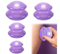 Behogan Lot de 4 ventouses en silicone, 4 tailles, ventouses en silicone, anti-cellulite, anti-âge, soulagement de la douleur pour tout le corps
