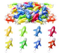 Behogan Lot de 48 mini lampes de poche porte-clés pour enfants, petite lampe de poche colorée en forme d'avion, pour souvenir, camping, randonnée, extérieur