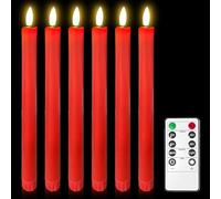 Behogan Lot de 6 bougies LED avec télécommande - Bougies LED avec fonction minuterie - Bougies électriques à piles - Pour décoration de Noël, Nouvel An, fête, mariage, saison