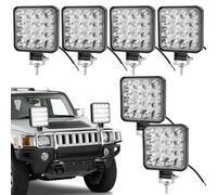 Behogan Lot de 6 phares de travail LED : 12 V 48 W Phare LED carré 1200 lm Phare de recul Phare IP67 étanche pour pelleteuses, tracteurs, remorqueurs, ATV Camion