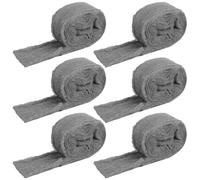 Behogan Lot de 6 rouleaux de laine d'acier contre les souris : tampons de nettoyage en laine d'acier, 18 m, laine d'acier contre les trous, laine de polissage en laine d'acier, répulsif contre les