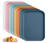 Behogan Lot de 8 plateaux de service en plastique - 30,5 x 22 cm - Antidérapants - En plastique - Pour salle à manger - Pour cuisine, salle à manger