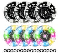 Behogan Lot de 8 roulettes de rollers en ligne 80 mm avec 8 roulements à billes, roues clignotantes, roues de rollers en ligne, roues pour rollers