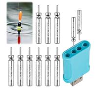Behogan Lot de 9 flotteurs de pêche à LED CR 425, rechargeables, pour cloches d'alarme de pêche et flotteurs, accessoires de pêche, batterie rechargeable CR425 USB (chargeur 1 et batterie x 9)