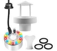 Behogan Nébuliseur à ultrasons, 12 LED, mini machine à fumée à ultrasons pour Halloween, avec protection anti-éclaboussures et 3 disques en céramique de rechange, 24 V, brume silencieuse, pour étang