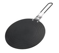 Behogan Plaque d'adaptation à induction, 24 cm, noire, poignée amovible, poignée rabattable de 24 cm, multifonctionnelle, en acier inoxydable, plaque chauffante à gaz, pour cuisinière à gaz et cuisson