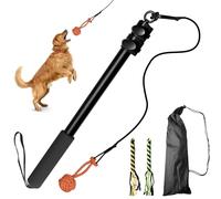 Behogan Pôle de pêche pour chien - Extensible - 102 cm - Robuste - Avec 2 cordes de dentition et une balle - Canne professionnelle pour chien - Poignée robuste et lavable - Pour petits et grands