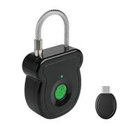Behogan Serrure à empreintes digitales : cadenas intelligent, serrure de chargement d'empreintes digitales USB de type C, serrure intelligente étanche, cadenas antivol portable, pour bagages et