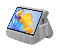 Behogan Support pour tablette en forme de triangle avec pochette, mini support pour coussin, support pour laptop pour iPad, téléphone, liseuse, smartphones, gris