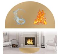 Behogan Tapis de cheminée ignifuge : 61 x 104 cm en fibre de verre Tapis ignifuge, tapis de protection contre le feu semi-circulaire, tapis de cuisinière semi-circulaire, tapis ignifuge, tapis de