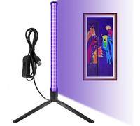 Behogan Tube de lumière noire 10 W, 395-405 nm, lampe sur pied, lampe de table UV USB, avec interrupteur, lampe de table d'angle sur pied, 41,5 cm, lumière noire pour coin, lampe d'ambiance pour fête