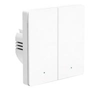 Behogan Zigbee Interrupteur mural intelligent Wi-Fi 2 voies, blanc, commande vocale, compatible avec Matter, Alexa et Google Home