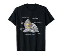 Behold Dog Funny Turtle Wearing A Priest Hat Tote Bag T-Shirt